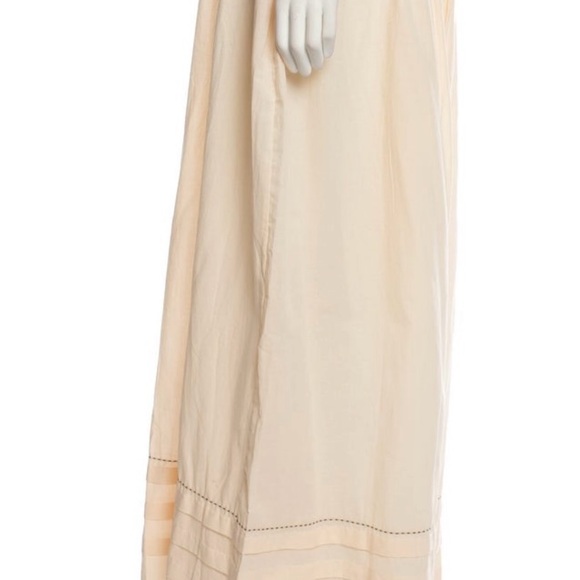 Agua Bendita Pants Palazzo All cotton handmade hand stitched cream Tag: M L NWT - Picture 7 of 16